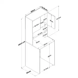 Çamaşır Makinesi Dolabı Beyaz 2 Raflı resim 2