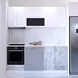 Mutfak Dolabı 200 cm Karbeyaz Tezgah Dahildir resim 1