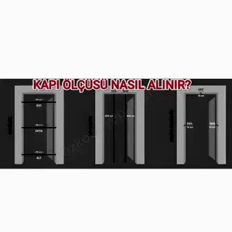 Melamin Kapı 2 Göbek Renkli Çerçeve Tam Takım resim 3