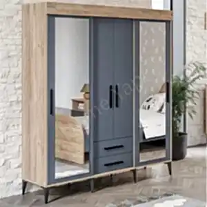 Gardrop Sürgülü 4 Kapak 2 Çekmece Antrasit resim 1