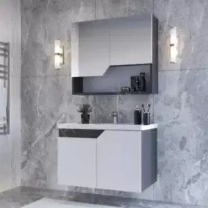 Banyo Dolabı 80 cm Alvit Napoli Beyaz Full Mdf resim 1
