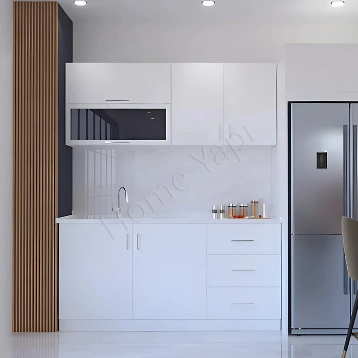 Mutfak Dolabı 180 cm Hazır Beyaz Tezgah Dahil