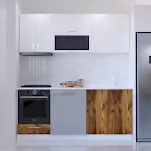 Mutfak Dolabı 200 cm Kahverengi Tezgah Dahildir resim 1