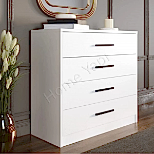 Şifonyer 4 Çekmeceli Komodin Aynalı Bebek Odası resim 3