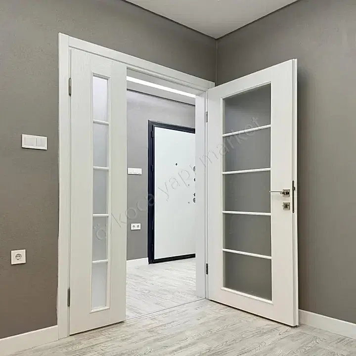 Melamin Kapı Camlı Yavru Kapı Aksesuar Dahil