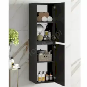 Banyo Boy Dolabı Antrasit Kulpsuz 35 cm Full Mdf resim 2